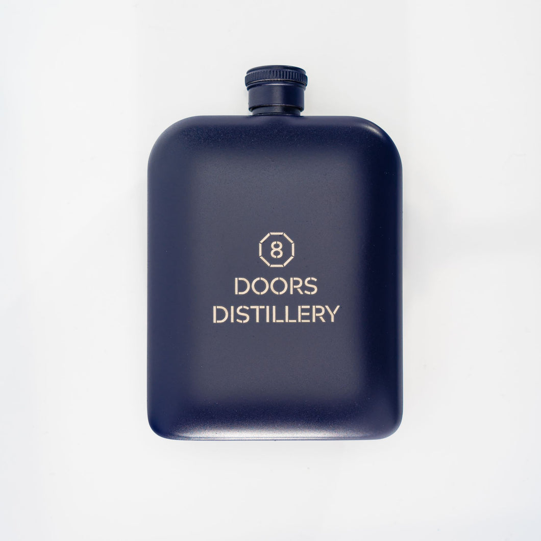 Blue Slimline Hip Flask